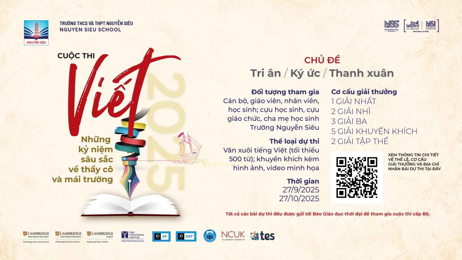 Cuộc thi viết năm 2025: Những kỷ niệm sâu sắc về thầy cô và mái trường