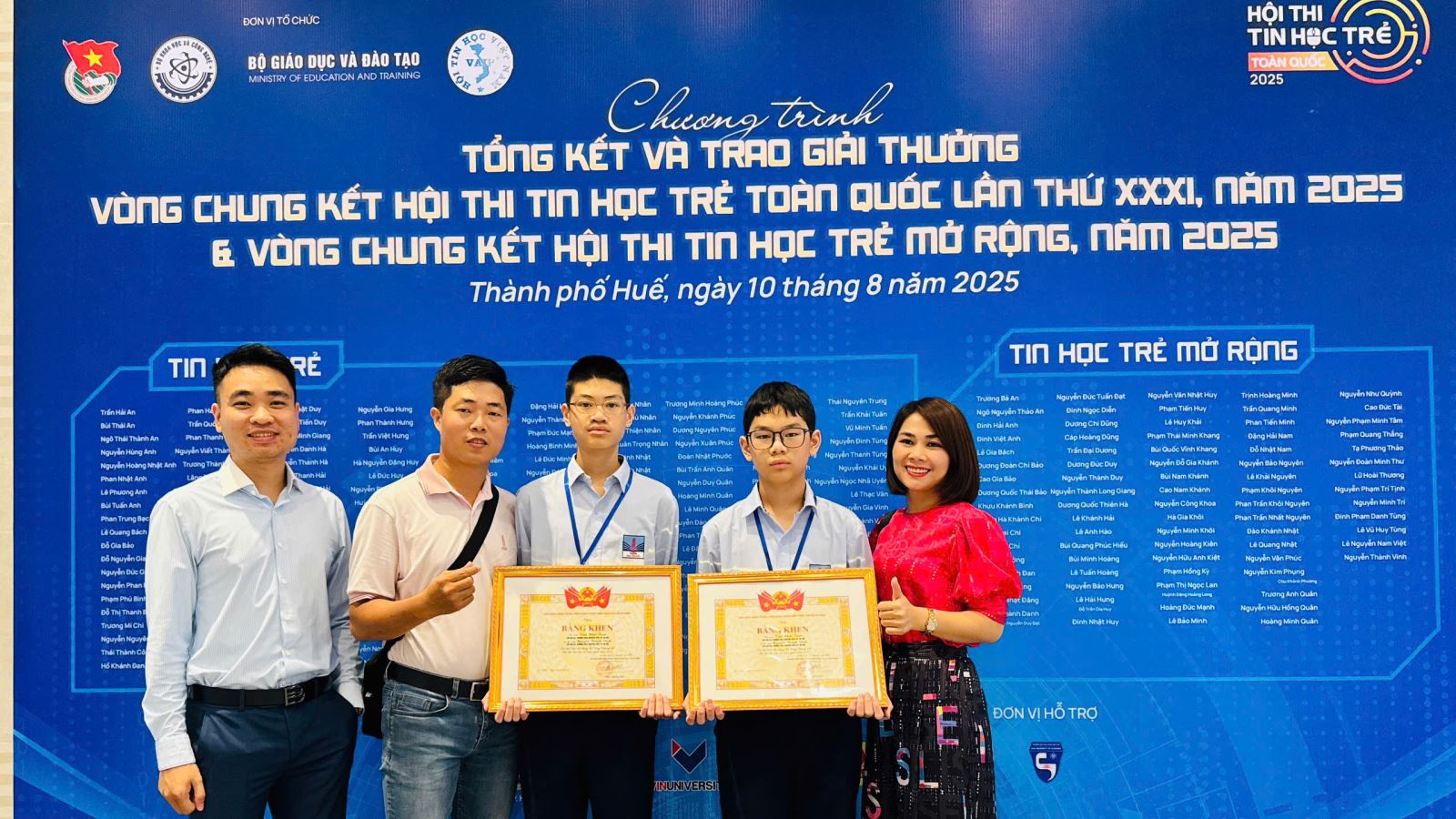 Nguyễn Thành Vinh, Trần Khải Tuấn: Vinh quang tại Hội thi Tin học trẻ toàn quốc 2025