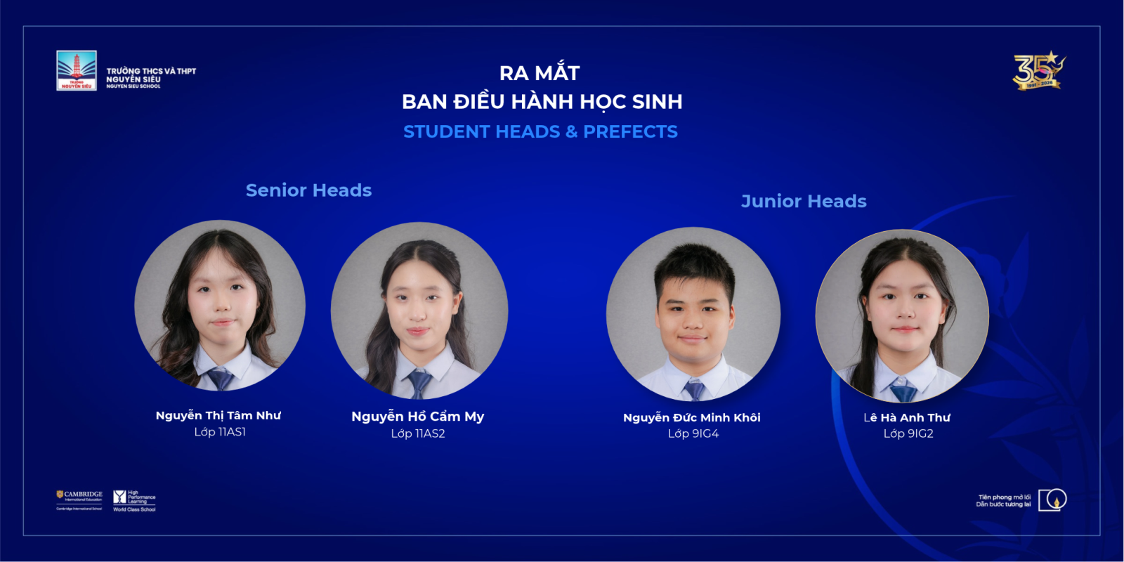 STUDENT HEADS & PREFECTS 2026–2027: DIỆN MẠO MỚI CỦA LÃNH ĐẠO HỌC SINH NGUYỄN SIÊU