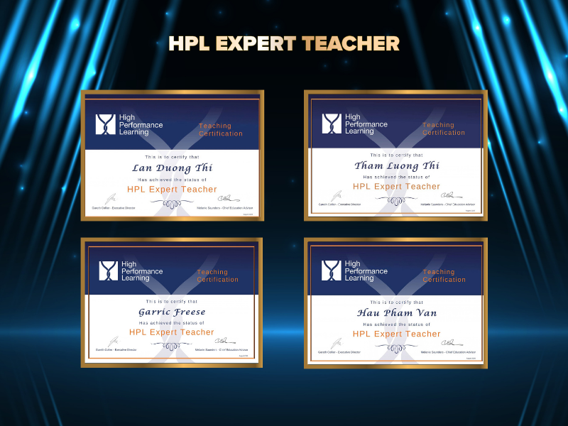 CHÚC MỪNG 4 GIÁO VIÊN NGUYỄN SIÊU TRỞ THÀNH “HPL EXPERT TEACHER”