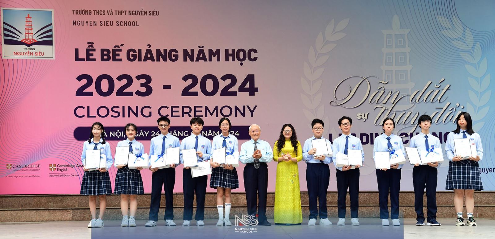 BẾ GIẢNG NĂM HỌC 2023-2024: VINH DANH HỌC BỔNG NGUYỄN SIÊU VÀ HỌC SINH XUẤT SẮC