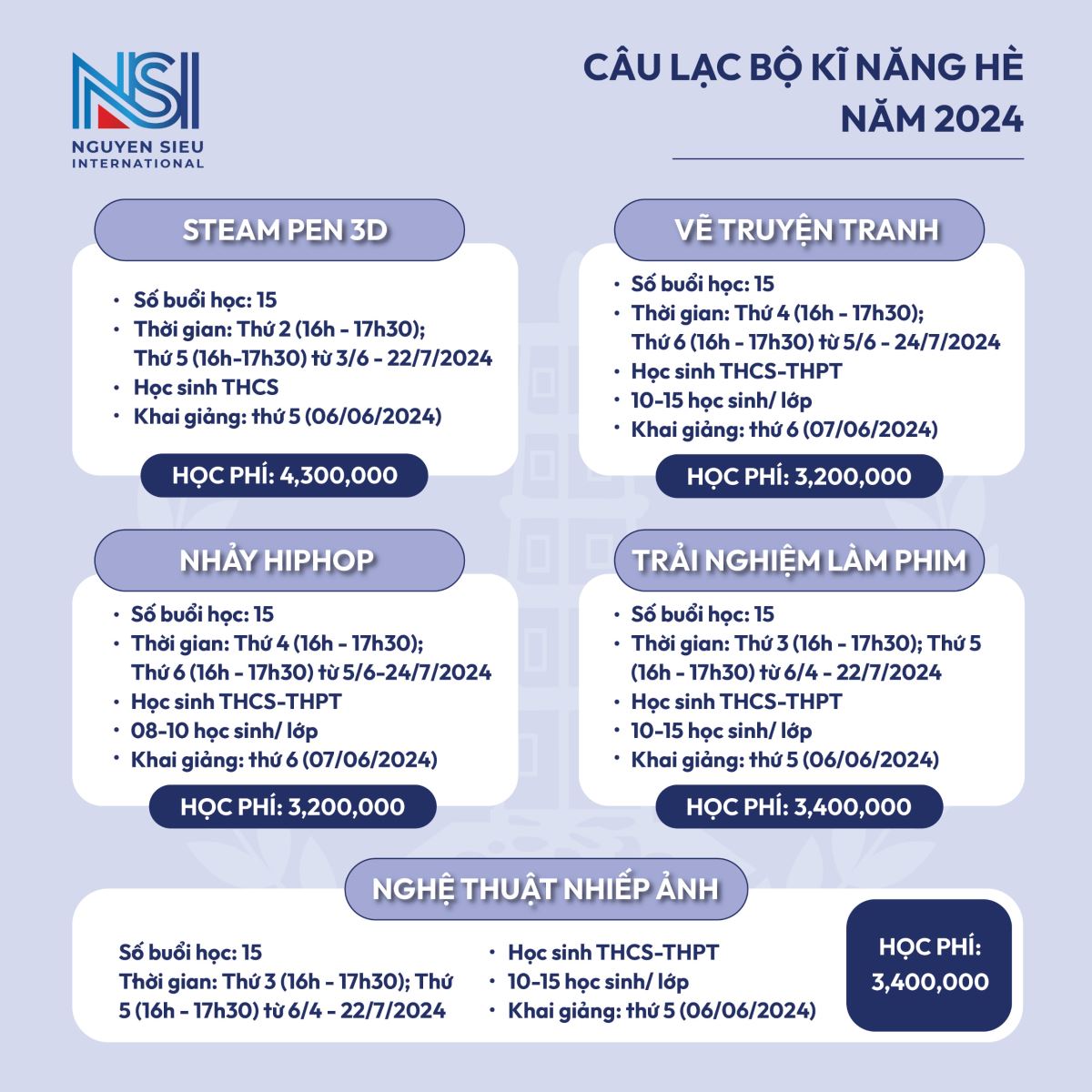 10 CLB KĨ NĂNG HÈ ĐANG CHỜ ĐÓN BẠN TẠI NGUYỄN SIÊU