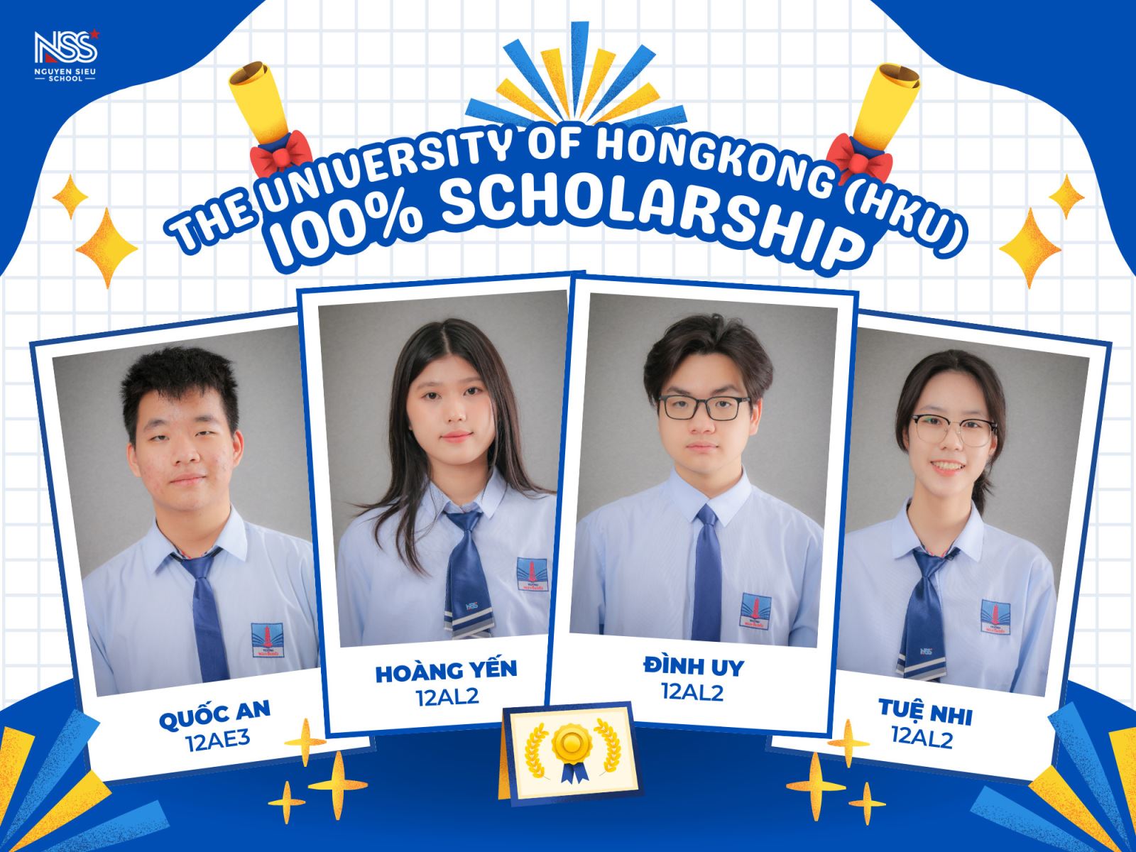 NS-ERS GIÀNH 4 HỌC BỔNG 100% CỦA HIỆU TRƯỞNG ĐẠI HỌC TOP 26 THẾ GIỚI (HKU)