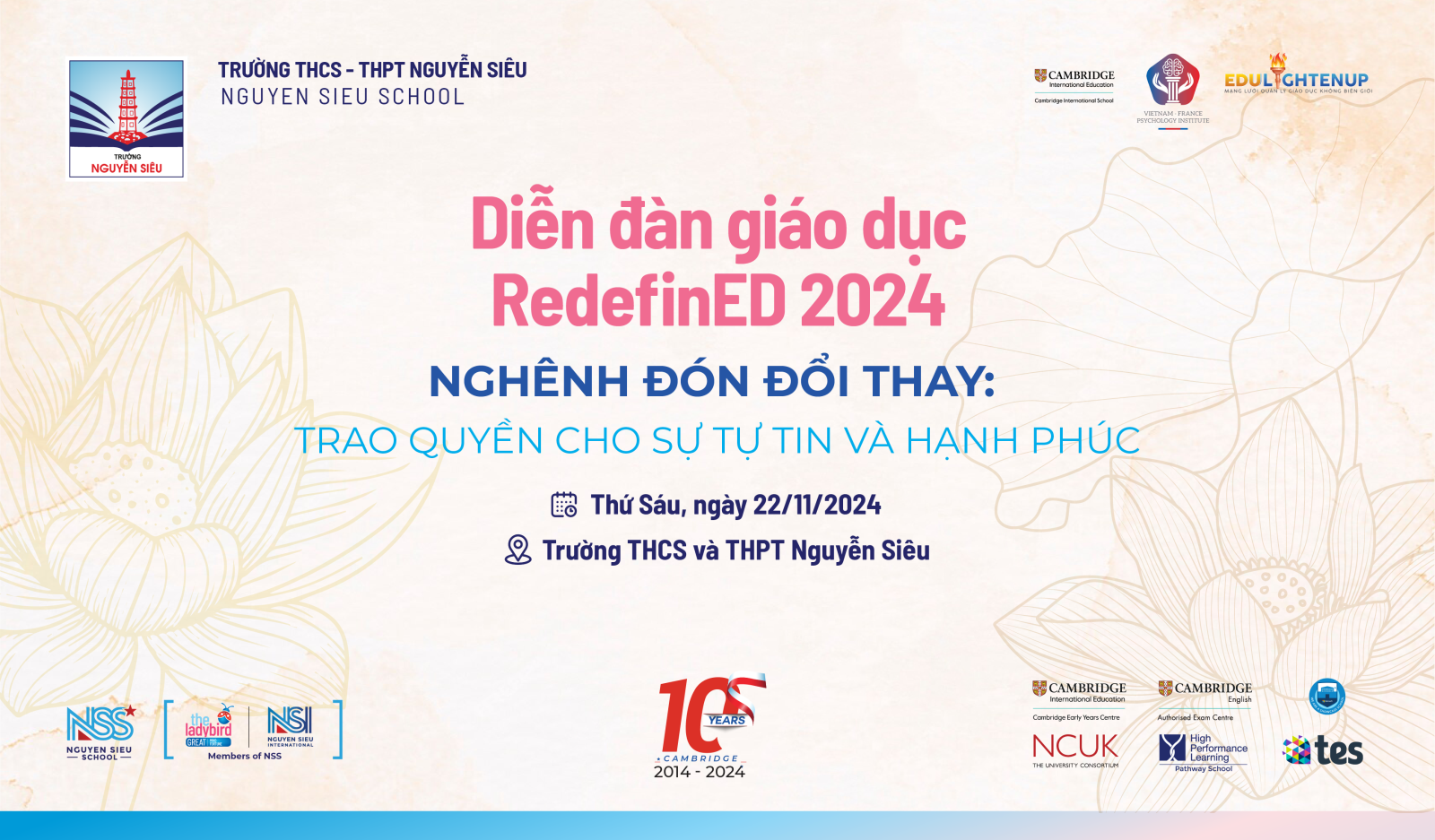 NSS MỞ LINK ĐĂNG KÝ THAM GIA DIỄN ĐÀN GIÁO DỤC QUỐC TẾ "RedefinED FORUM 2024"