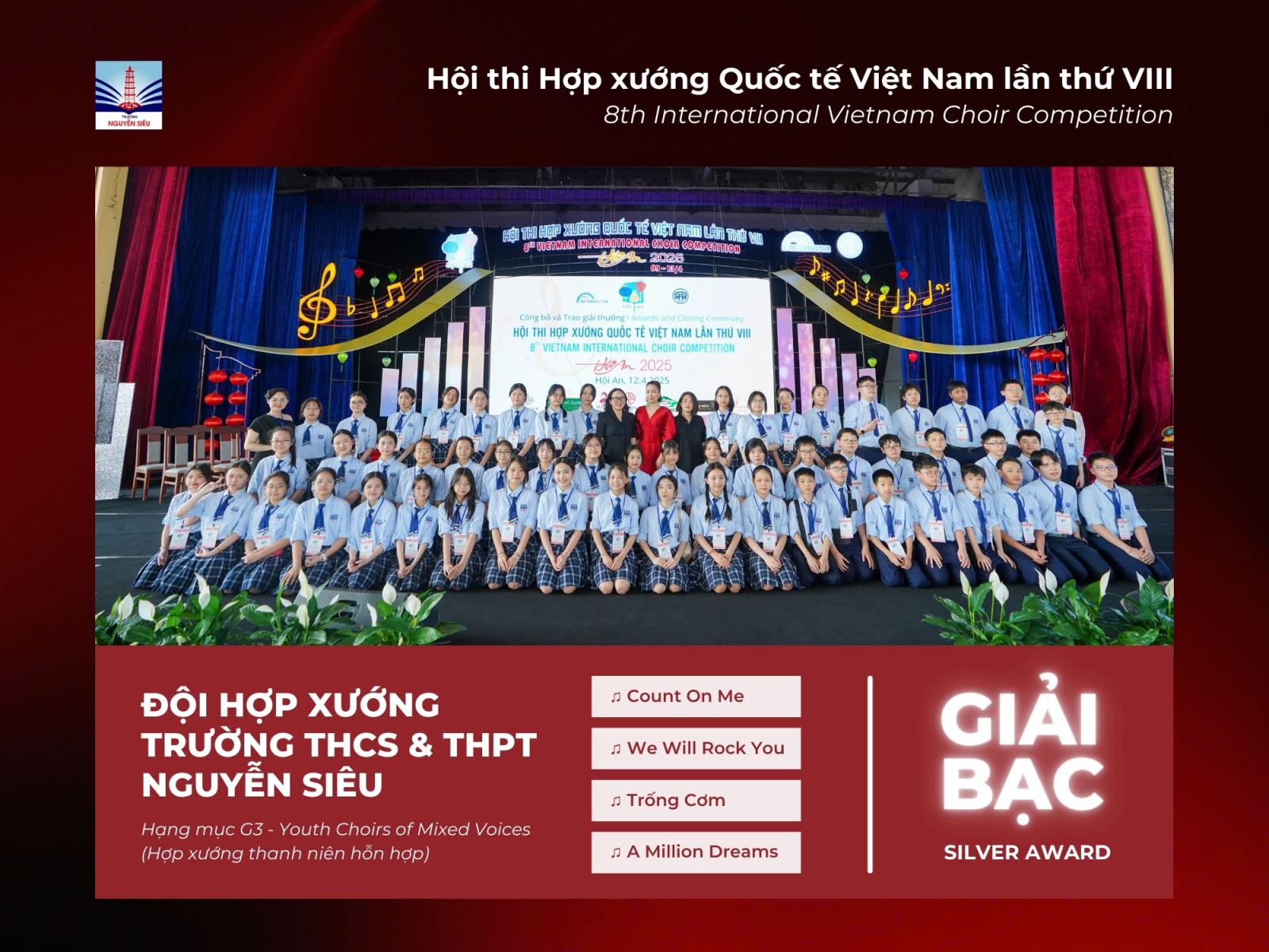 NSERS GIÀNH GIẢI BẠC HỢP XƯỚNG QUỐC TẾ VIỆT NAM LẦN THỨ 8