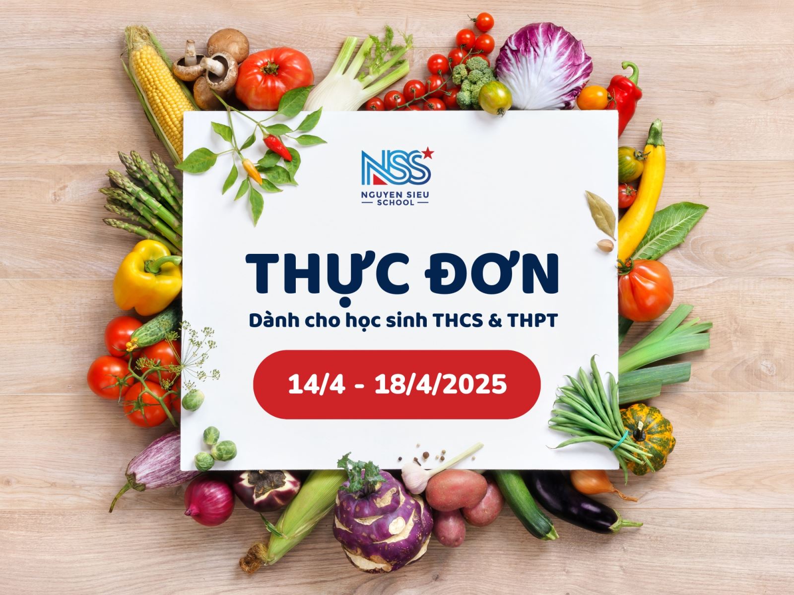 THỰC ĐƠN TUẦN 14/4-18/4/2025