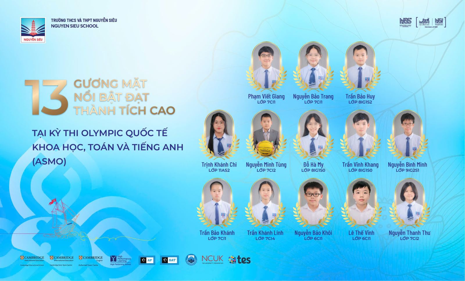 Học sinh Trường Nguyễn Siêu tạo nên “cơn mưa huy chương” trong Kỳ thi Olympic Quốc tế Khoa học, Toán và Tiếng Anh (ASMO)