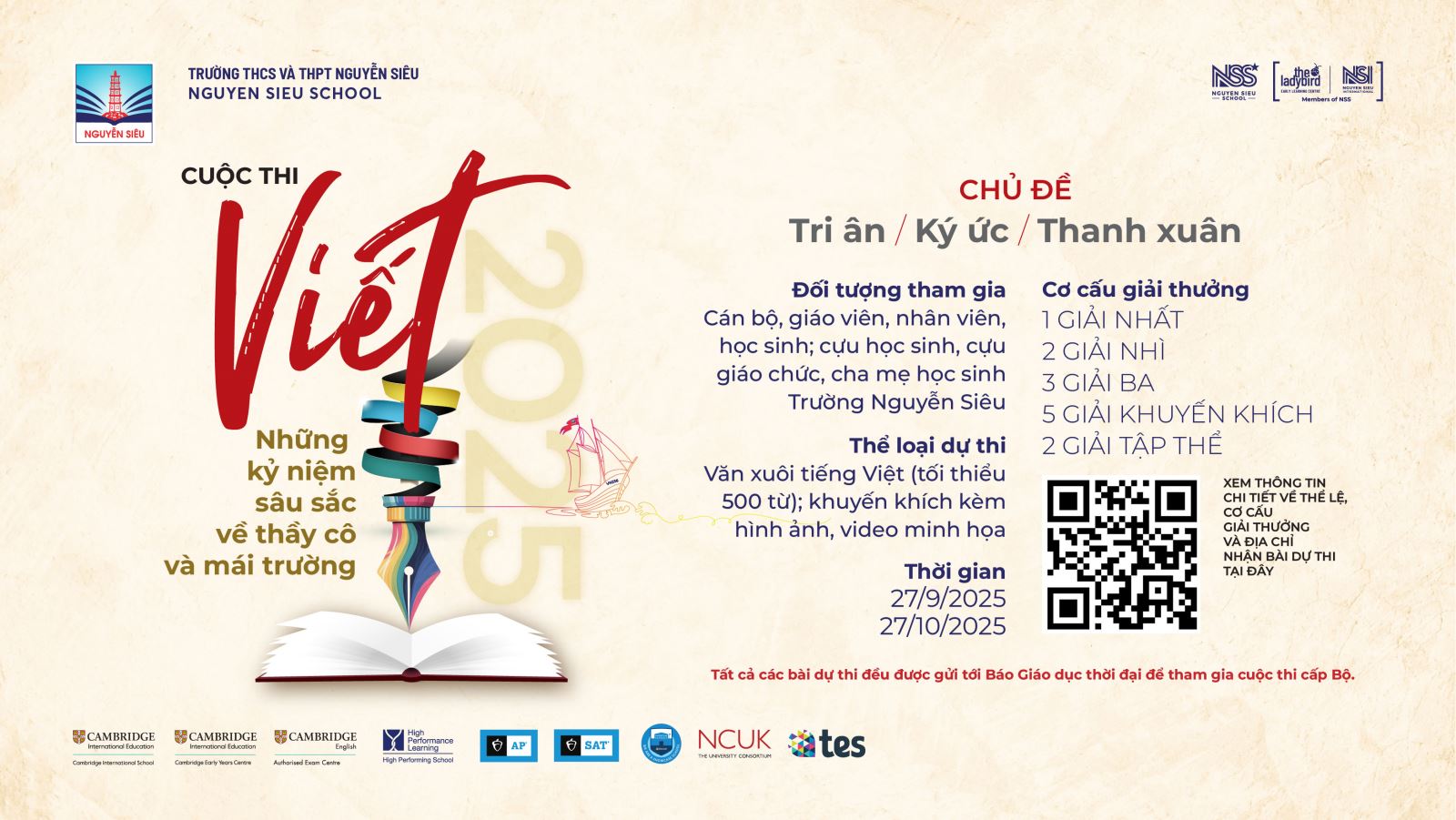 Cuộc thi viết năm 2025: Những kỷ niệm sâu sắc về thầy cô và mái trường