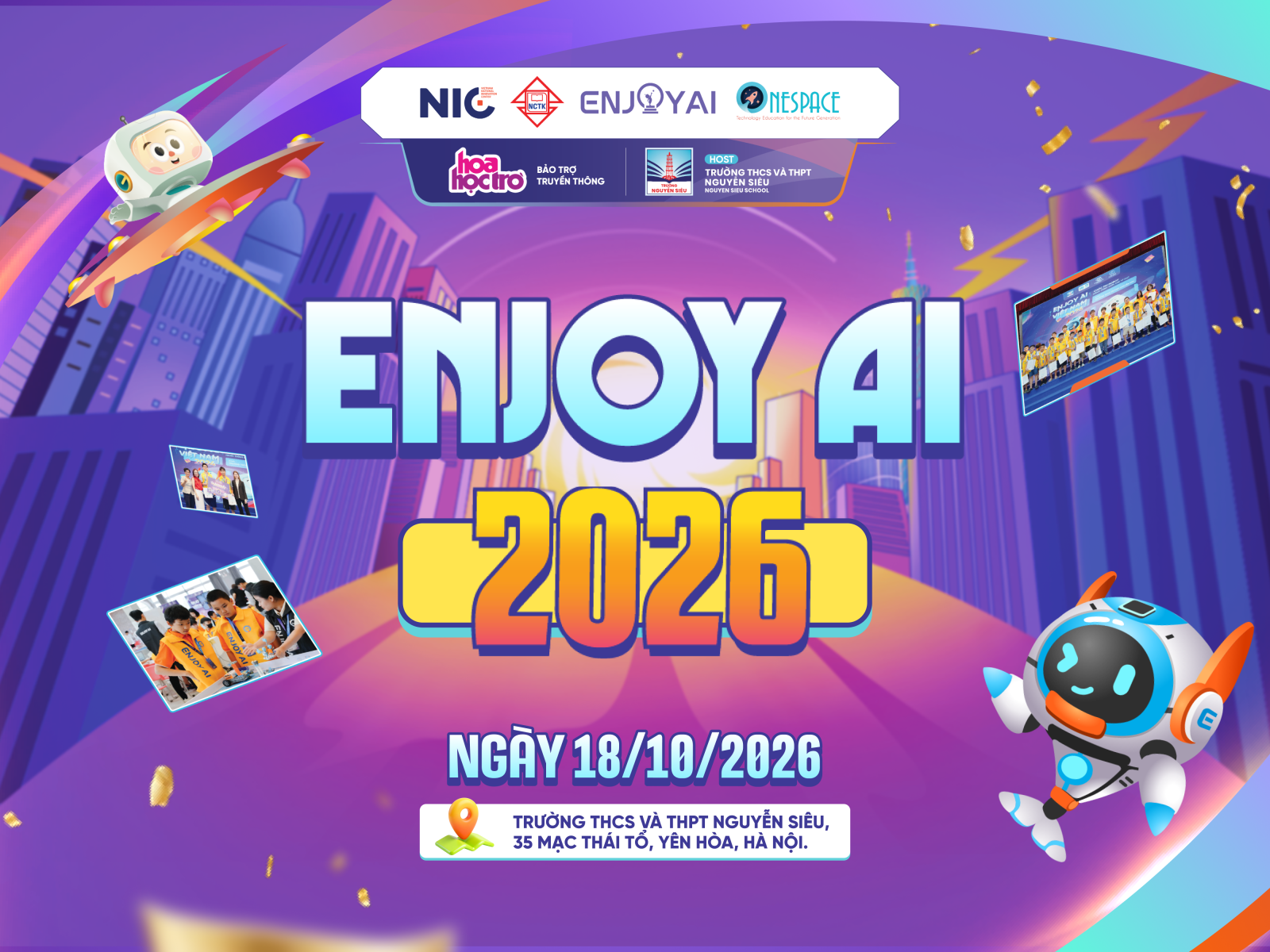 ENJOY AI VIỆT NAM 2026: SÂN CHƠI ROBOT VÀ TRÍ TUỆ NHÂN TẠO QUỐC TẾ SẮP DIỄN RA TẠI NGUYỄN SIÊU